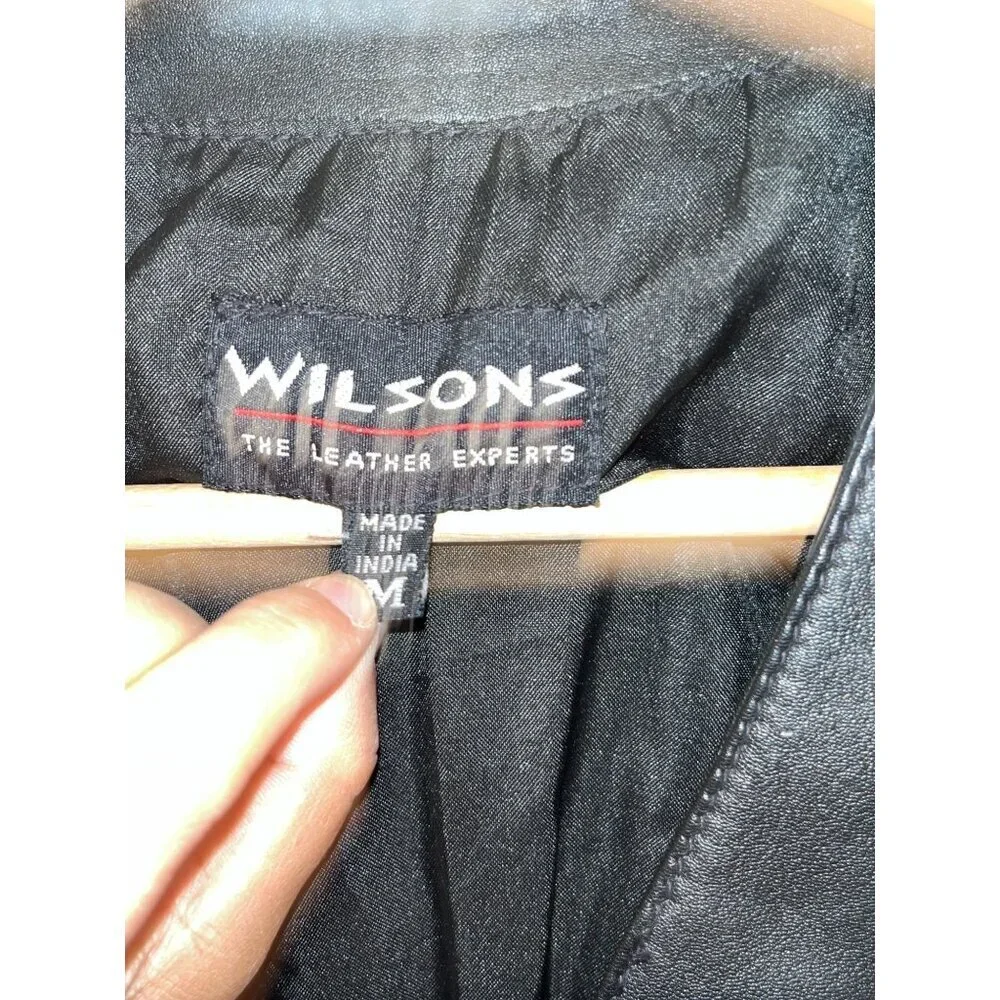 Vintage Wilsons Leather Black Vest  Size Medium M
